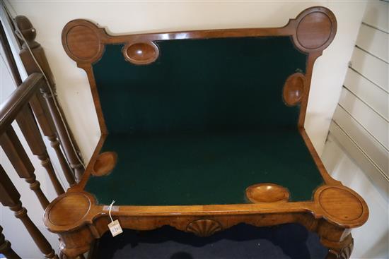 A George I walnut gaming table, W.3ft 4.5in. D.1ft 8in. H.2ft 5.5in.